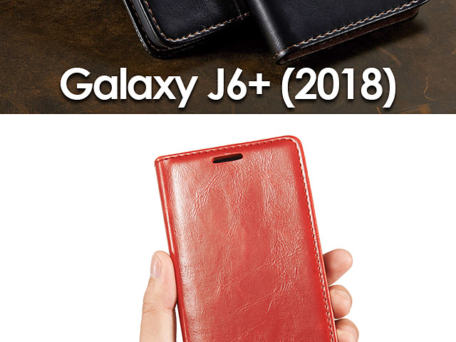Samsung Galaxy J6+ (2018) Magnetic Flip Leather Wallet Case