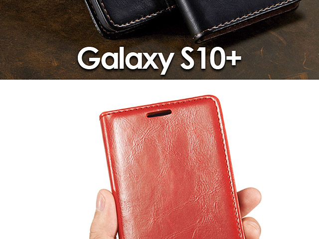 Samsung Galaxy S10+ Magnetic Flip Leather Wallet Case