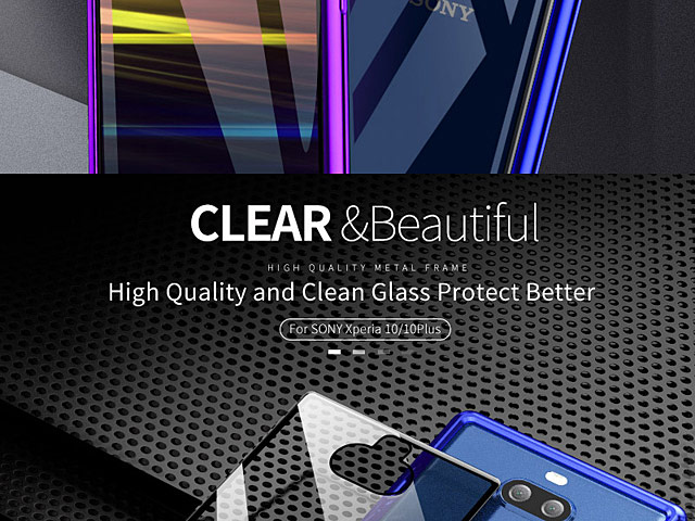 Sony Xperia 10 Metallic Bumper Glass Case