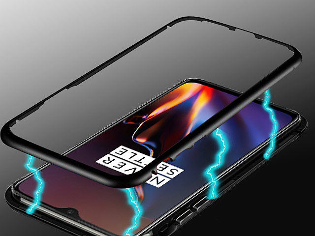 OnePlus 6T Magnetic Aluminum Case with Tempered Glass