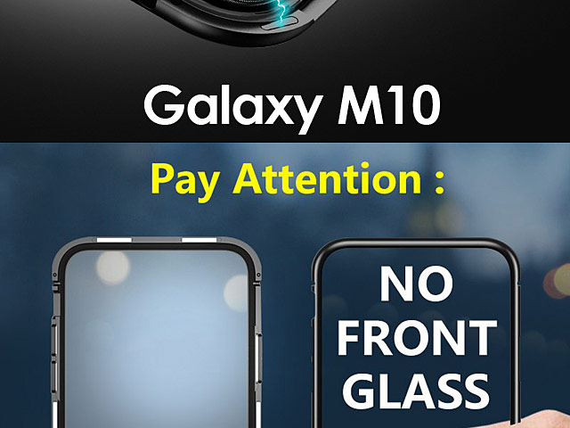 Samsung Galaxy M10 Magnetic Aluminum Case with Tempered Glass