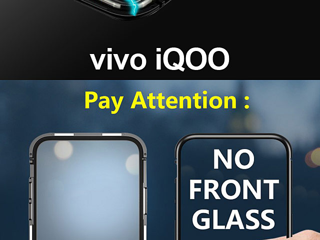 vivo iQOO Magnetic Aluminum Case with Tempered Glass