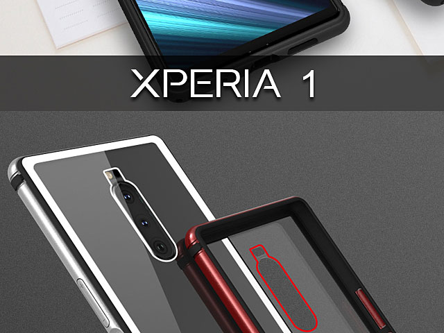 LOVE MEI Shadow Series Tempered Glass Case for Sony Xperia 1