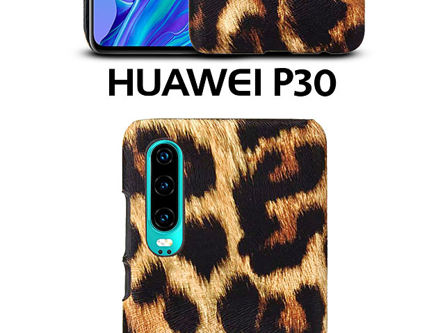 Huawei P30 Embossed Leopard Stripe Back Case