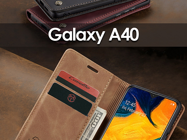 Samsung Galaxy A40 Retro Flip Leather Case