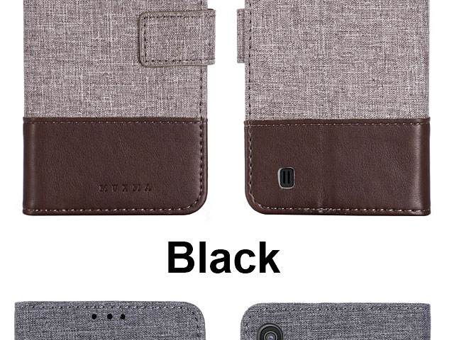 Samsung Galaxy M10 Canvas Leather Flip Card Case