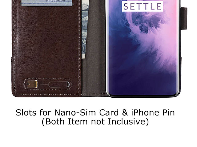 OnePlus 7 Pro Canvas Leather Flip Card Case