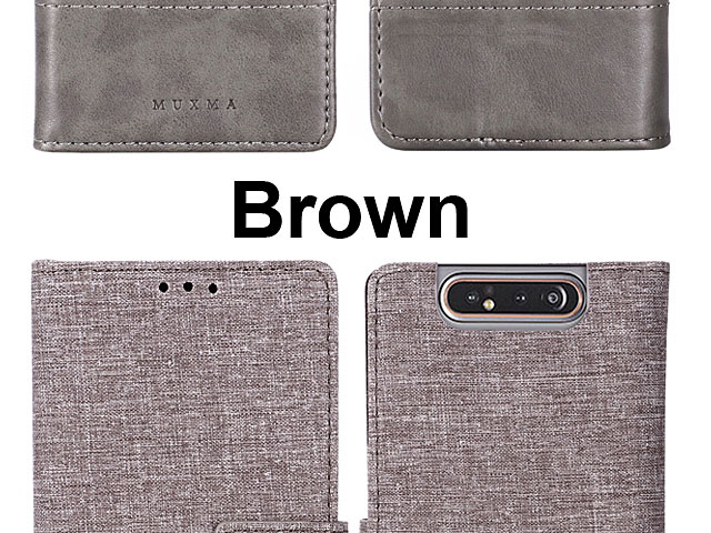 Samsung Galaxy A80/A90 Canvas Leather Flip Card Case