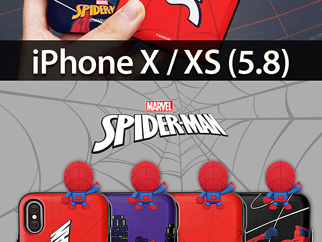 3D Spider-Man Series Mirror Card Case for iPhone X / XS (5.8)