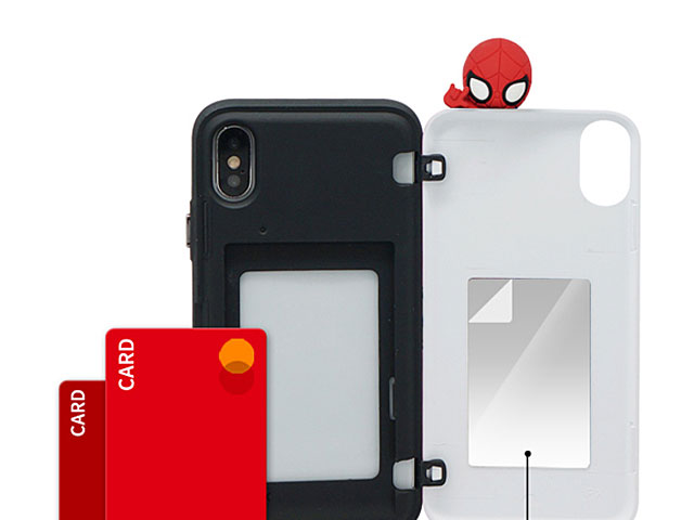3D Spider-Man Series Mirror Card Case for iPhone X / XS (5.8)