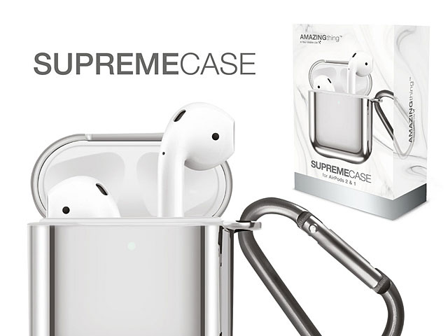 Amazingthing Supreme Solid Mirror Case for AirPods - Silver