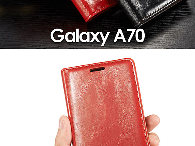 Samsung Galaxy A70 Magnetic Flip Leather Wallet Case