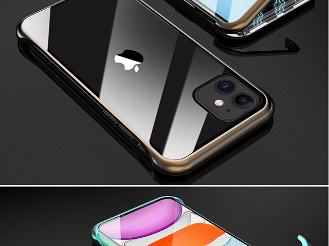 iPhone 11 (6.1) Magnetic Aluminum Case with Tempered Glass