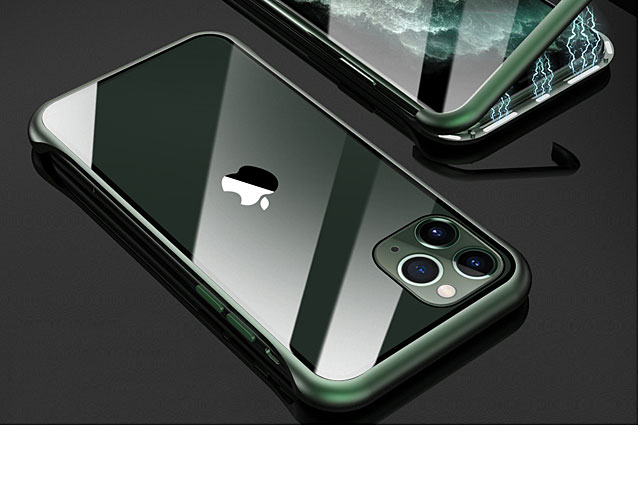 iPhone 11 Pro (5.8) Magnetic Aluminum Case with Tempered Glass