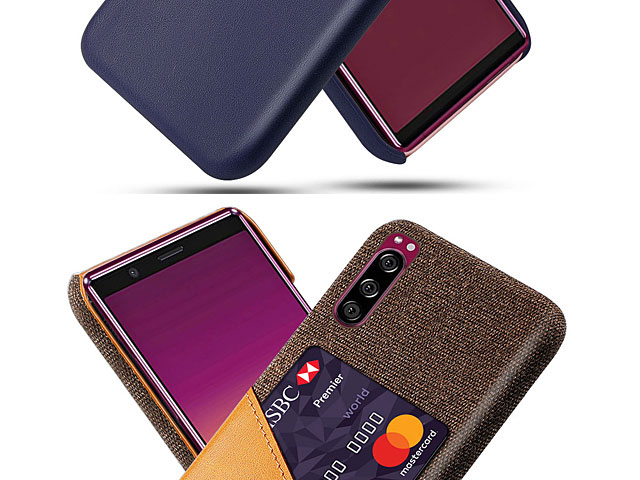 Sony Xperia 5 Two-Tone Leather Case with Card Holder