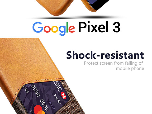 Google Pixel 3 Two-Tone Leather Case with Card Holder