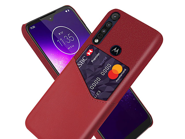 Motorola One Macro Two-Tone Leather Case with Card Holder