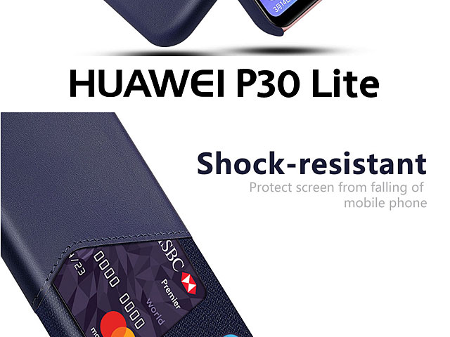 LOBFE130290 Gold Lomogo Huawei P30 Lite/Nova 4e Hülle Leder Schutzhülle Brieftasche mit Kartenfach Klappbar Magnetverschluss Stoßfest Kratzfest Handyhülle Case für Huawei P30Lite 