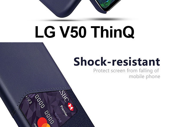 LG V50 ThinQ 5G Two-Tone Leather Case with Card Holder