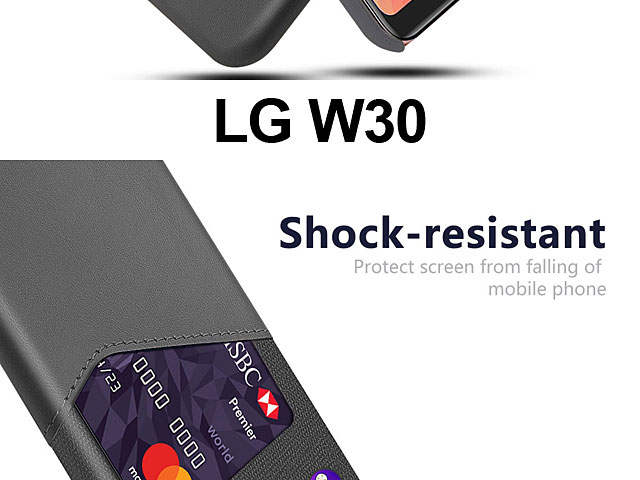 LG W30 Two-Tone Leather Case with Card Holder
