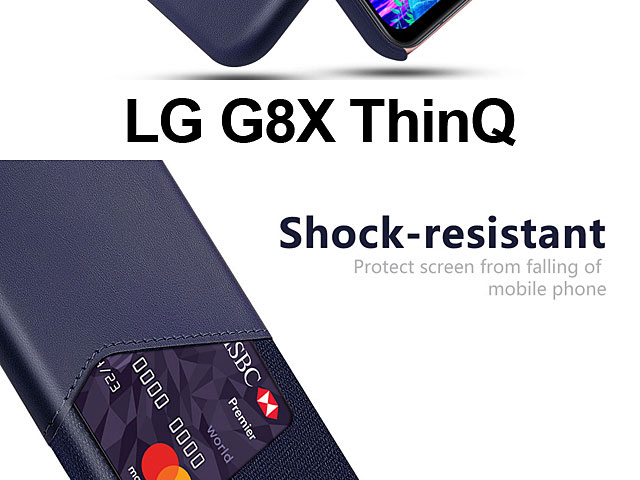 LG G8X ThinQ Two-Tone Leather Case with Card Holder