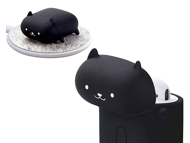 Elecom 3D Animal - Black Cat Silicone AirPods Case