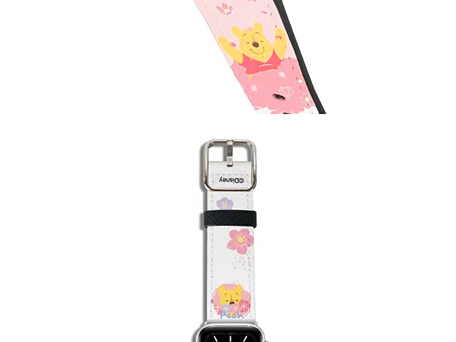 Disney Pink Season Winnie the Pooh 1 Leather Watch Band for Apple Watch