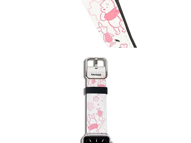 Disney Pink Season Winnie the Pooh 2 Leather Watch Band for Apple Watch