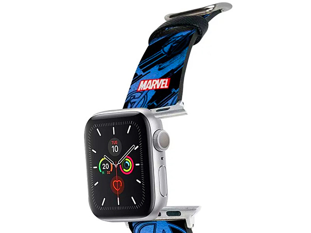 Blue Avengers Logo Leather Watch Band for Apple Watch