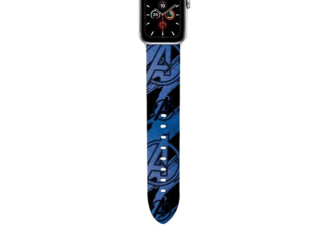 Blue Avengers Logo Leather Watch Band for Apple Watch