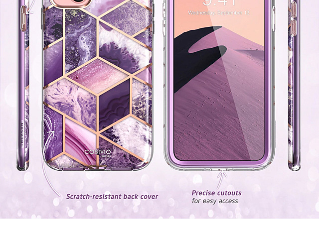 i-Blason Cosmo Slim Designer Case (Purple Marble) for IPhone 13 mini (5.4)