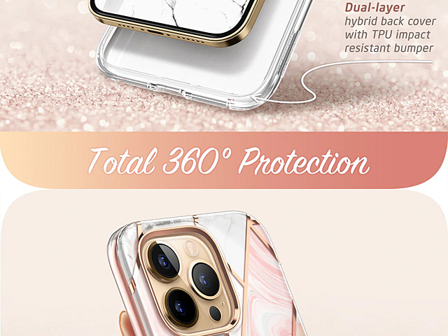 i-Blason Cosmo Slim Designer Case (Pink Marble) for iPhone 13 Pro (6.1)