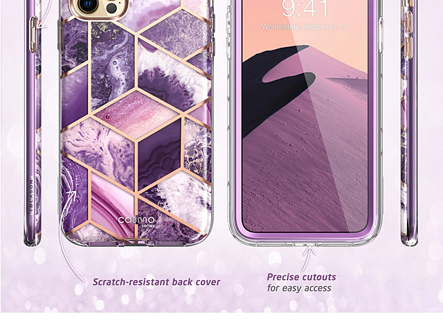 i-Blason Cosmo Slim Designer Case (Purple Marble) for iPhone 13 Pro Max (6.7)