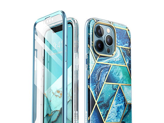 i-Blason Cosmo Slim Designer Case (Ocean Blue Marble) for iPhone 13 Pro Max (6.7)