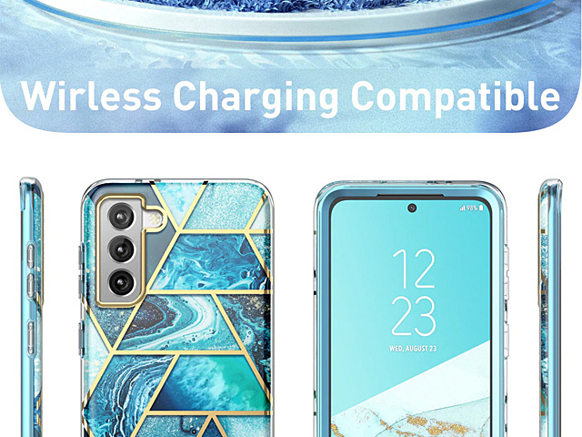 i-Blason Cosmo Slim Designer Case (Ocean Blue Marble) for Samsung Galaxy S22+ 5G