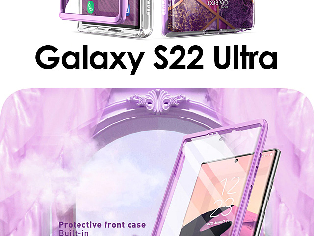 i-Blason Cosmo Slim Designer Case (Purple Marble) for Samsung Galaxy S22 Ultra 5G