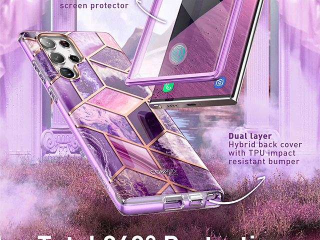 i-Blason Cosmo Slim Designer Case (Purple Marble) for Samsung Galaxy S22 Ultra 5G