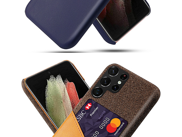 Samsung Galaxy S22 Ultra 5G Two-Tone Leather Case with Card Holder
