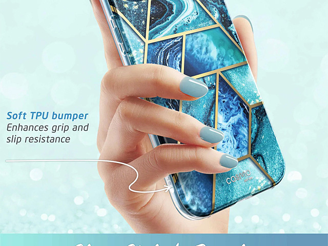 i-Blason Cosmo Slim Designer Case (Ocean Blue Marble) for iPhone 14 (6.1)