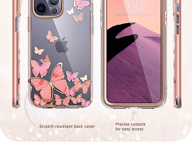 i-Blason Cosmo Slim Designer Case (PinkFly Butterfly) for iPhone 14 Pro (6.1)