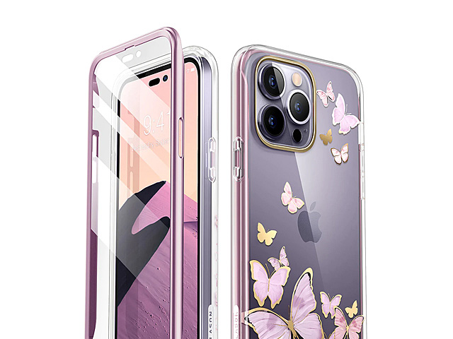 i-Blason Cosmo Slim Designer Case (PurpleFly Butterfly) for iPhone 14 Pro (6.1)