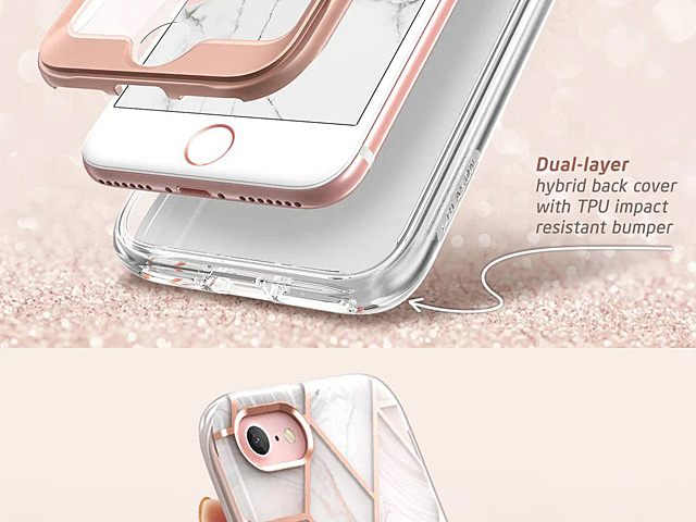 i-Blason Cosmo Slim Designer Case (Pink Marble) for iPhone SE (2022)