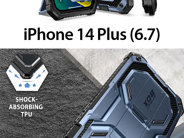 i-Blason Armorbox Case (Metallic Blue) for iPhone 14 Plus (6.7)