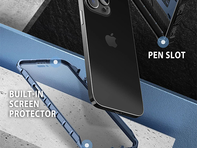 i-Blason Armorbox Case (Metallic Blue) for iPhone 14 Pro (6.1)