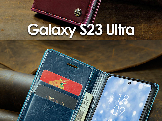 Samsung Galaxy S23 Ultra Magnetic Flip Leather Wallet Case