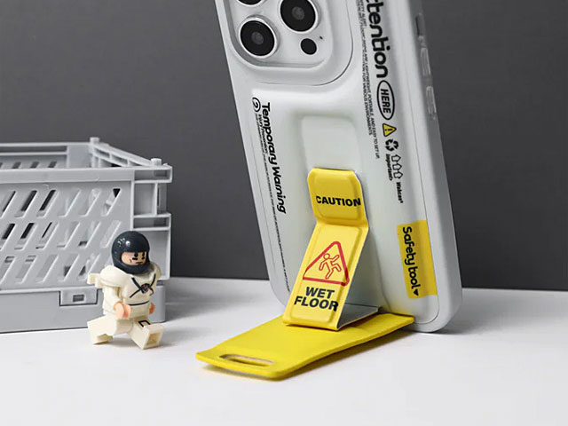 Anti-Slip Warning Sign Stand Case for iPhone 15 Series