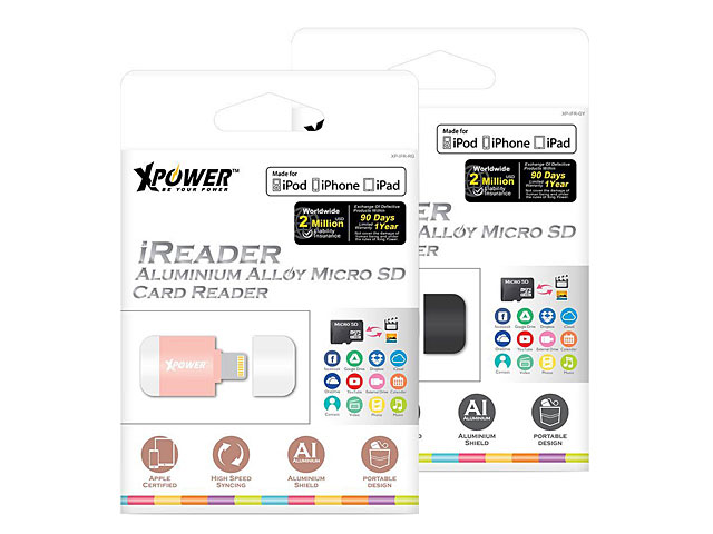 Xpower iReader Aluminium Alloy Lightning Card Reader