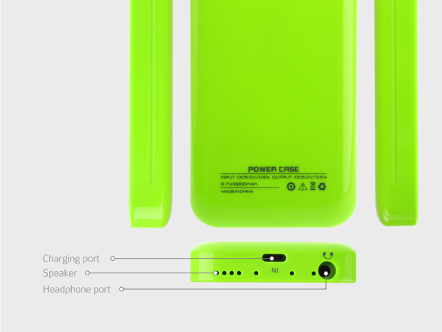 Power Jacket for iPhone 5c - 2200mAh