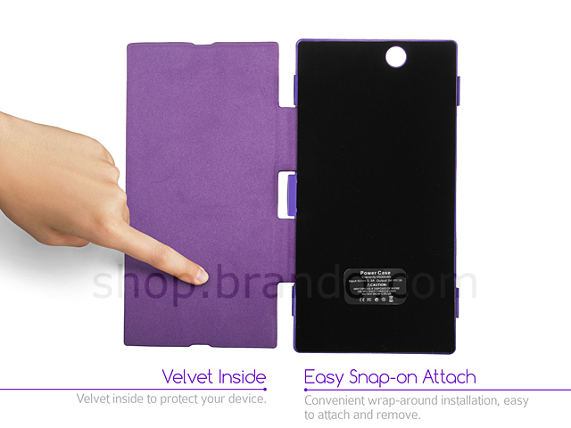Power Case with cover For Sony Xperia Z Ultra - 4500mAh (Purple Edition)