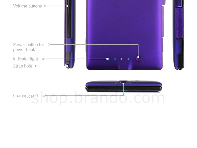 Power Case with cover For Sony Xperia Z Ultra - 4500mAh (Purple 